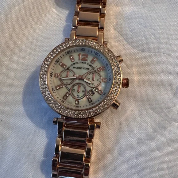 Michael Kors Rose Gold Watch with Crystal Bezel - Picture 11 of 13
